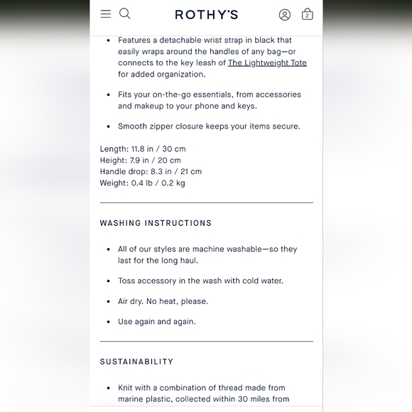 Rothy's The Wristlet Amber Stripe - Picture 5 of 5